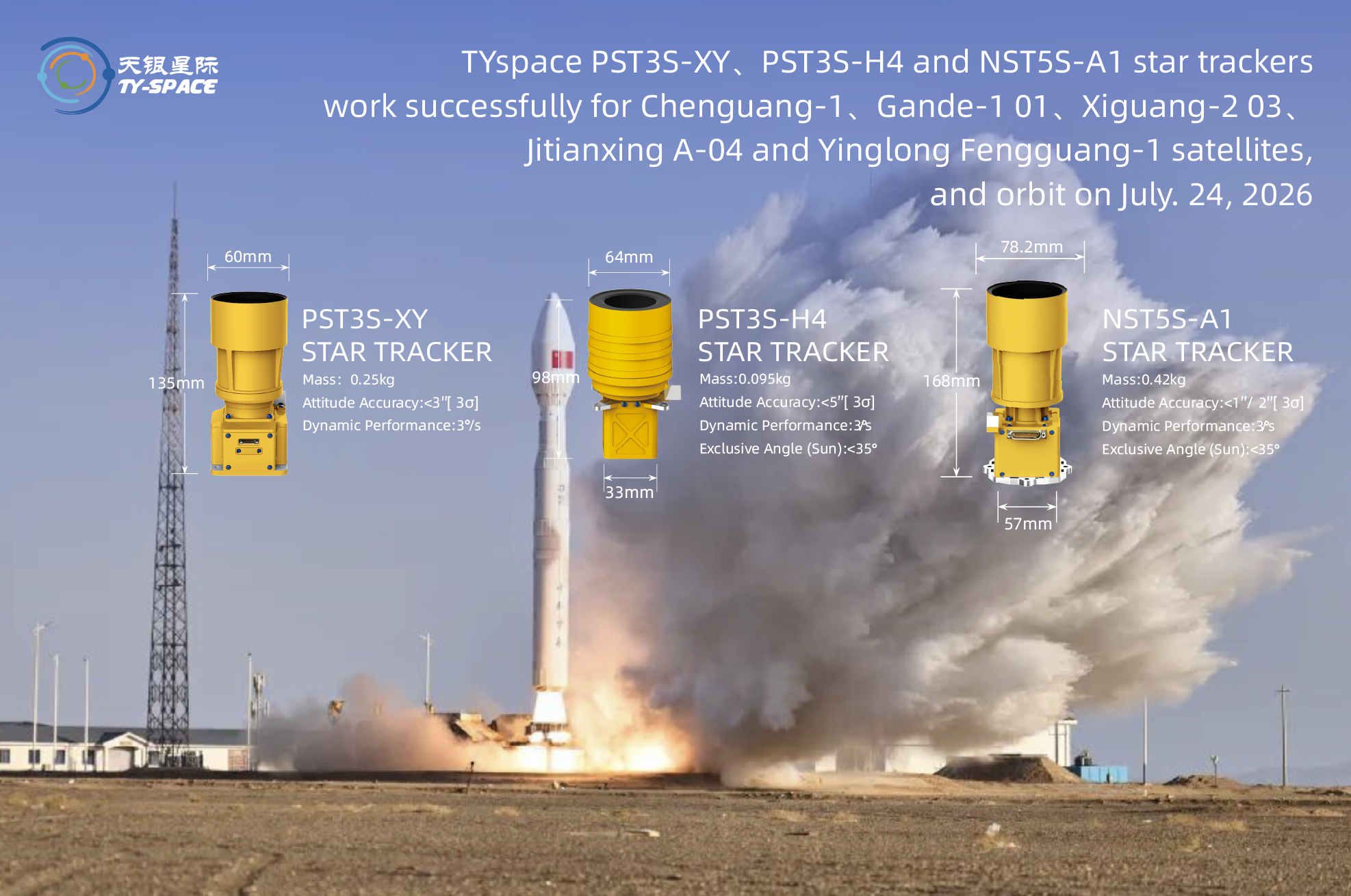 TY-SPACE Star Trackers Support the Successful Deployment of Five Satellites Including Chenguang-1